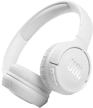 JBL Tune 510BT Cuffie On-Ear Wireless, Bluetooth 5.0, Pieghevole, Microfono Integrato, Connessione Multipoint e ad Assistente Vocale, fino a 40 Ore di Autonomia e Ricarica Veloce, Bianco