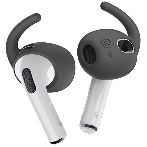 elago 4 Paia di Ganci di Ricambio per Le Orecchie Compatibili con Airpods 3 Generazione [Astuccio incluso] Antiscivolo Ergonomico, 2 Piccole e 2 Grandi Dimensioni (Grigio Scuro)