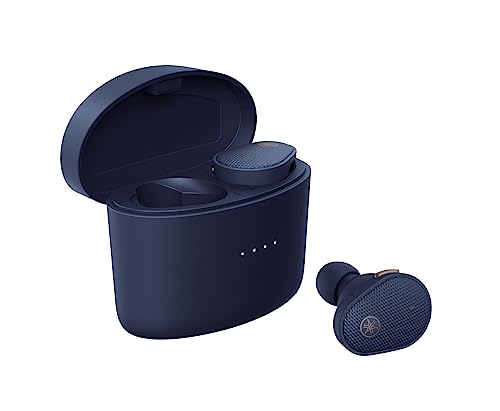 Yamaha TW-E5B Auricolari In-Ear True Wireless Bluetooth con Custodia di Ricarica e Microfono Integrato, True Sound, aptX Adattivo, Modalità Gaming, Suono Ambientale, Listening Care, IPX5, Blu