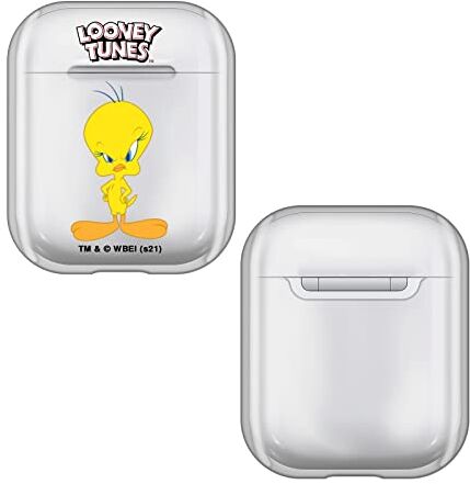 Head Case Designs Licenza Ufficiale Looney Tunes Tweety Caratteri Trasparente Dura Cristallina Compatibile con Apple AirPods 1 1st Gen / 2 2nd Gen Charging Case