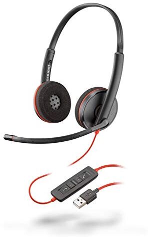 Plantronics Blackwire C3220 Cuffia stereo con connessione USB-A, cancellazione del rumore, protezione del suono e braccio del microfono flessibile