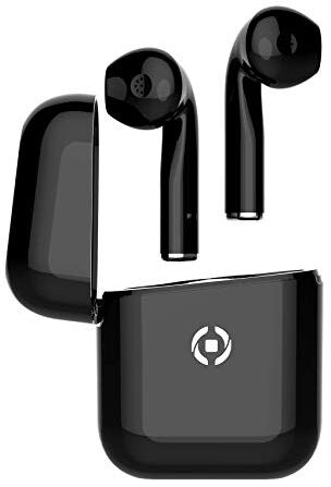 Celly ZED1BK Zed1 Cuffie senza fili, Bluetooth 5.1 con microfono, TWS Stereo e Mono Telecomando con scatola di ricarica portatile, nero