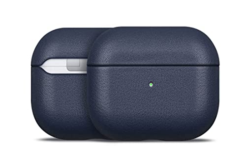 HAOBOBRO Custodia AirPods Terza generazione Protettiva Cover in Pelle di primo fiore Compatibile con la ricarica wireless Custodie in pelle per AirPods 3 Realizzata a mano Case Blu