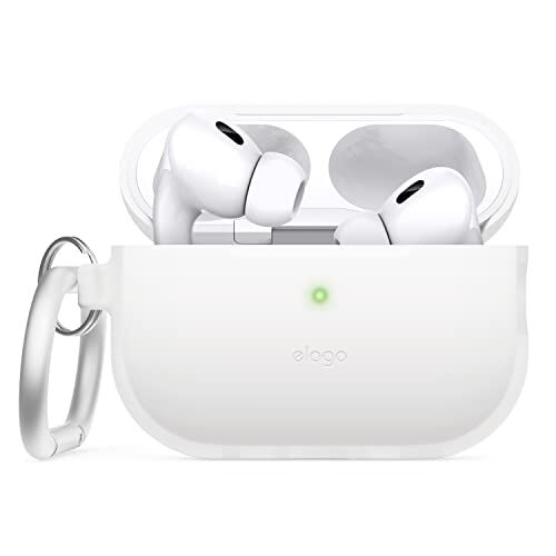 elago Cover in Silicone Compatibile con Apple AirPods Pro 2a Generazione (2022), Custodia Protettiva con Portachiavi, LED Frontale Visibile, Supporta la Ricarica Wireless (Nightglow Blu)