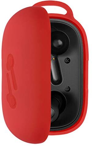 GEEKRIA Silicone Case for Anker Soundcore Life P2 True Wireless Earbuds, with Keychain Soft Slim, 2019 Soundcore Life P2 Wireless Headphones Carrying Protective Cover (Red)