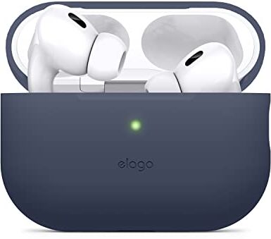 elago Cover Silicone Compatibile con Apple AirPods Pro 2a Generazione (2022), Custodia protettiva, LED Frontale Visibile, Supporta la Ricarica Wireless (Jean Indigo)