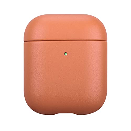 HAOBOBRO Custodie Compatibile con AirPods 1 e AirPods 2 Realizzata a mano Protettiva Cover in Pelle di Bovina Compatibile con la ricarica wireless Custodia in pelle per AirPods Marrone