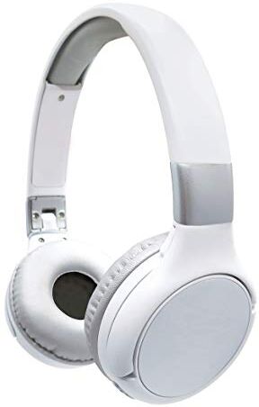 Lexibook Acoustix, Cuffie Bluetooth 2-in-1-Stereo Senza Fili cablato, cassaforte, Pieghevole, Regolabile, Bianco/Argento,