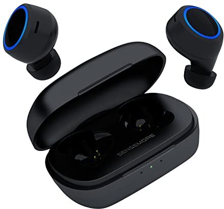 Creative Cuffie  Sensemore Air in-ear True Wireless a prova di sudore con tecnologia Sensemore, Modalità Ambiente, cancellazione attiva del rumore, quattro microfoni, Bluetooth 5.2, 35 ore di batteria