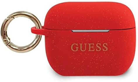 GUESS GUACAPSILGLRE Cover per AirPods Pro, in silicone, colore: Rosso