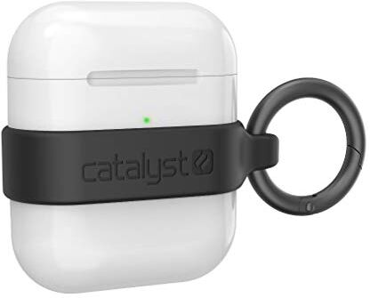 Catalyst Custodia Minimalist per AirPods 1 & 2 di  finitura superficiale extra aderente ad alta lucentezza, ultra leggero, design sottile, compatibile con la ricarica wireless, Nero