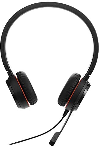 Jabra Evolve 20 SE Stereo Headset – Microsoft Certified Headphones for VoIP Softphone with Passive Noise Cancellation – USB-A Cable with Controller – Black