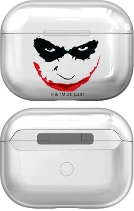 Head Case Designs Licenza Ufficiale The Dark Knight Joker Grafica Trasparente Dura Cristallina Compatibile con Apple AirPods PRO 2 Charging Case