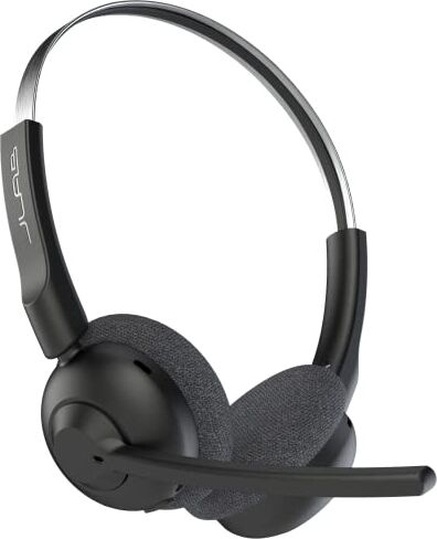 JLab Go Work Pop Cuffie Bluetooth con Microfono senza Filo Cuffie da PC e Lavoro con 50 ore di Riproduzione, Wireless Headset Bluetooth, Connessione simultanea a Computer e Cellulare, Nero