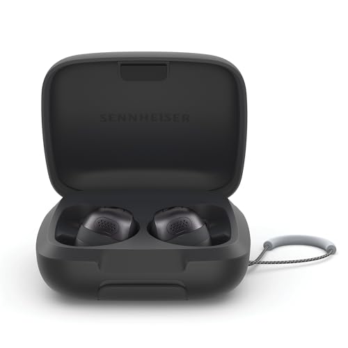 Sennheiser auricolari MOMENTUM Sport con fitness tracker per frequenza cardiaca e temperatura corporea Suono cristallino con ANC adattivo, aderenza sicura, durata della batteria di 24 ore Grafite