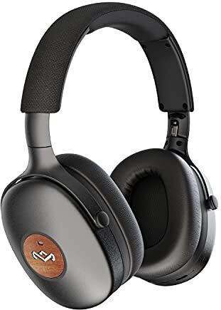 Marley House of Positive Vibration XL ANC Cuffie Wireless, Cuffie Bluetooth Over-Ear Senza Fili, Durata della Batteria Fino a 35 Ore, Microfono Incorporato e Comandi Volume Integrati, Nero