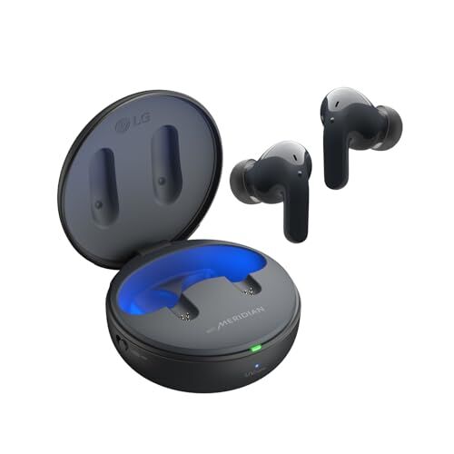 LG TONE Free DT90Q Auricolari Bluetooth In-Ear con Dolby Atmos, tecnologia MERIDIAN, cancellazione attiva del rumore (ANC) e igienizzazione UVnano+, Nero