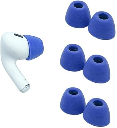 Comply 3 paia di tappi per le orecchie TrueGrip per Airpods Pro Gen 1 & 2, Electric Blue, taglia M