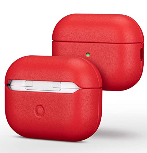 HAOBOBRO [Nappa Series] Cover AirPods Pro 2 Custodia in pelle per Apple AirPods Pro seconda generazione 2022 Realizzata a mano in vera pelle Protezione Full Body : Case Antiurto Rosso
