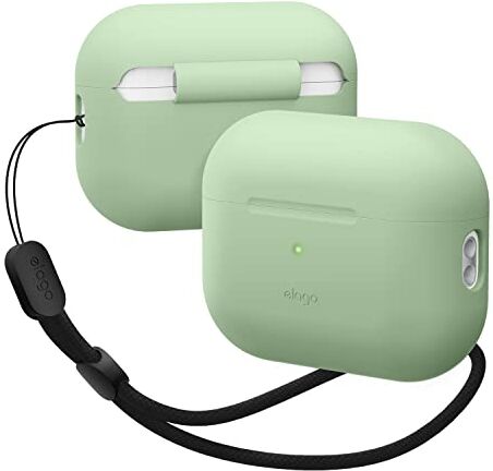 elago Cover Silicone Compatibile con Apple AirPods Pro 2a Generazione Custodia Case (2022), Laccetto da Polso Incluso, Custodia, LED Anteriore Visibile, Supporta Ricarica Wireless (Verde Pastello)