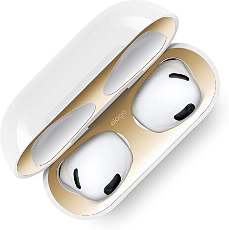 elago Protezione Antipolvere Ferro e Metallo Compatibile con Custodia AirPods 3, Adesivo Metallico Antipolvere, Pellicola Ultra Sottile, Finitura dall'Aspetto Lussuoso (1 set) (Oro)