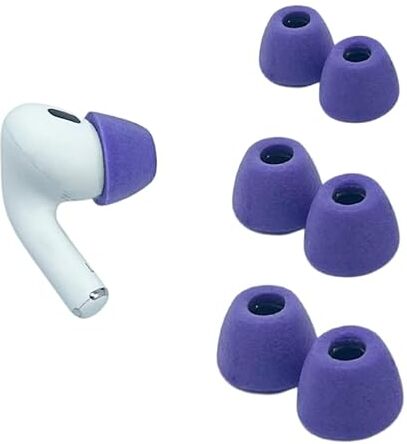 Comply 3 paia di tappi per le orecchie TrueGrip per Airpods Pro Gen 1 & 2, viola, taglia M