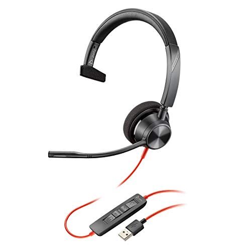 Plantronics Blackwire C3310 Cuffie monocromatiche con connettore USB-A e braccio flessibile per microfono, colore: Nero
