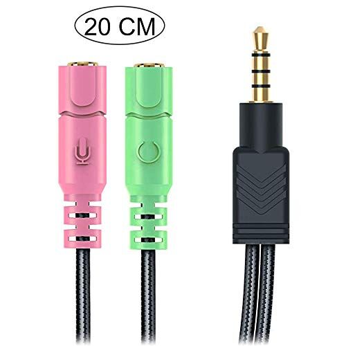 EasyULT 3.5mm Cavo Audio Adattatore, 3,5mm Sdoppiatore Cuffia Y Jack per Microfono e Cuffie [ 2 Femmine prese su 1 Maschio jack ] per Tablet, Smartphone, PS4 Gaming Headset, PC, Mac