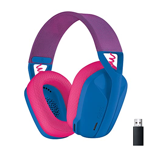 Logitech G435 LIGHTSPEED Cuffie Gaming Wireless Bluetooth Cuffie Over Ear Leggere, Microfoni Integrati, Batteria da 18 Ore, Compatibile con Dolby Atmos, PC, PS4, PS5, Smartphone Blu
