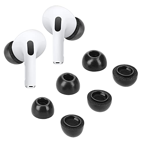 kwmobile Gommini Auricolari Memory Foam Set da 6 Compatibile con Apple AirPods Pro Gommini Cuffie In Ear Schiuma 3 Size nero