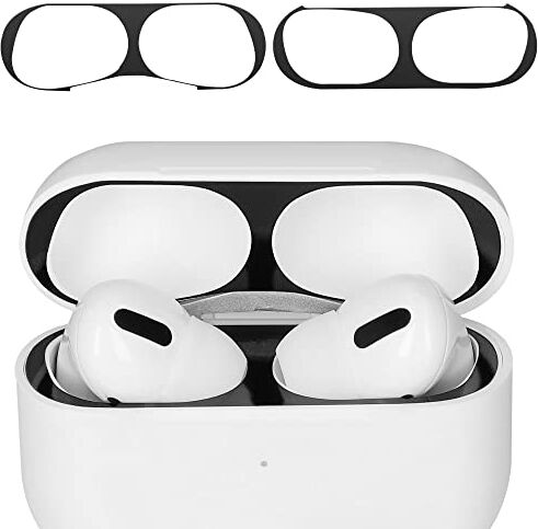 kwmobile 2x Antipolvere compatibile con Apple Airpods Pro 2 protezione interna parapolvere Sticker antisporco auricolari nero