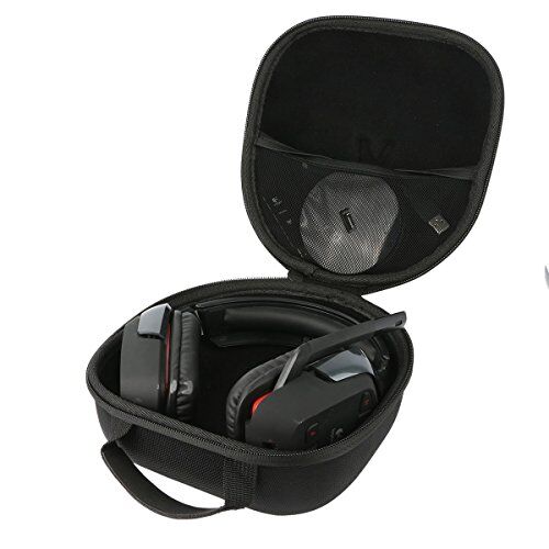 Khanka Portatile Custodia da viaggio Memorizzazione per Logitech G935/G430/G930/G230/G933 Cuffia Gaming Surround Sound Wireless Headphone. Mesh Pocket per altro Accessori