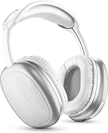 Music Sound Cuffie Bluetooth MAXI2   Cuffie Wireless Around Ear Bluetooth 5.0 Play Time 22h Charging Time 1,5h Microfono Integrato Comandi sul Padiglione e Archetto Regolabile, Colore Bianco