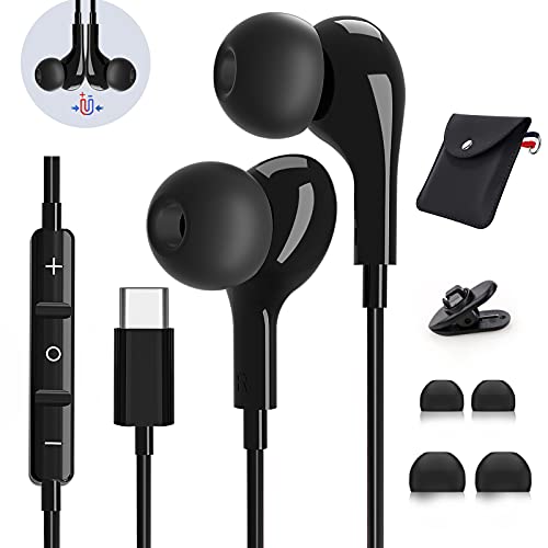 AILZPXX Cuffie USB C con Microfono, Cuffie Type C per Samsung Galaxy S23 S24 S22 Ultra A53 A33 A54 5G, Hi-Fi Stereo Auricolari Tipo C In-Ear con Filo Auricolari USB C per iPhone 15 Pro Max Google Pixel 8 7