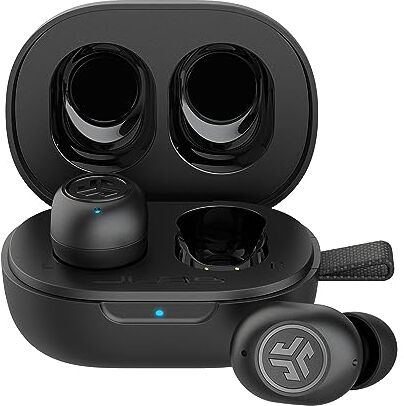 JLab JBuds Mini Cuffie Bluetooth In Ear Piccole, Auricolari Senza Fili, 20H+ di Autonomia, IPX4 True Wireless Earbuds con Suono Personalizzabile EQ3, Custodia Ricarica, Nero