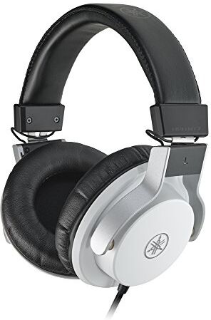 Yamaha HPH-MT7 Cuffie da Studio Over Ear Cuffie Monitor Professionali, Pieghevoli, con Cavo da 3 m e Jack Adattatore Stereo Standard da 6,3 mm Bianco