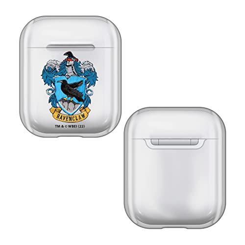 Head Case Designs Licenza Ufficiale Harry Potter Ravenclaw Stemmi E Scudi Trasparente Dura Cristallina Compatibile con Apple AirPods 1 1st Gen / 2 2nd Gen Charging Case