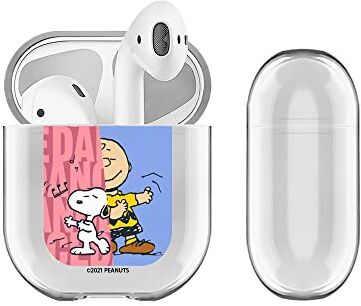 Head Case Designs Licenza Ufficiale Peanuts Snoopy & Charlie Grafici Trasparente Dura Cristallina Compatibile con Apple AirPods 1 1st Gen / 2 2nd Gen Charging Case