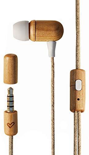 Energy Sistem Earphones Eco (Mini jack, In-ear, Sustainable wood, Hemp cable, Mic, Control Talk) Legno di Ciliegio, medio