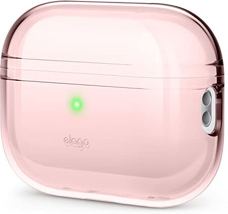 elago Cover Trasparente Compatibile con Apple AirPods Pro 2a Generazione Custodia (2022) Custodia Protettiva, Antiurto, Nastro Gel Incluso, Ricarica Wireless, Ingiallimento Ridotto (Lovely Rosa)