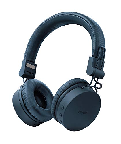 Trust Mobile Tones Cuffie Bluetooth senza Fili On-Ear Wireless (25 Ore di Tempo di Utilizzo, Microfono Integrato, Driver da 40 mm, Design Ripiegabile) Blu