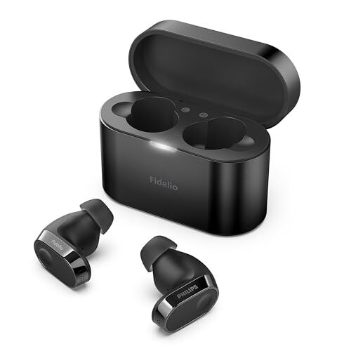 Philips Fidelio T2 Cuffie Bluetooth True Wireless In-Ear con cancellazione del rumore qualità superiore della chiamata, assistente vocale compatibile con 40 ore di tempo di riproduzione Nero