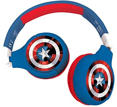 Lexibook AVENGERS Cuffie Bluetooth 2 in 1 Cuffie cablate comode e pieghevoli per bambini con limitazione del suono