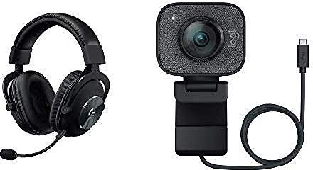 Logitech PRO X Cuffia con Microfono per Gaming di Seconda Generazione, con Blue Voice, DTS Headphone:X 7.1 + StreamCam per Streaming Live e Creazione di Contenuti in Full HD