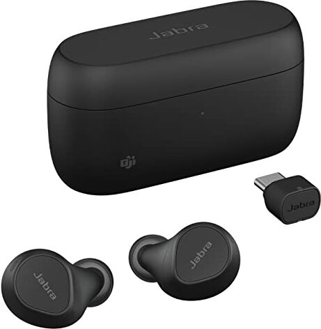 Jabra Evolve2 Buds Bluetooth In-Ear True Wireless, Cancellazione Attiva del Rumore (ANC), MultiSensor Voice a 4 microfoni Certificati MS Teams, Funzionano con Tutte le App per Riunioni Nero