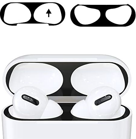 kwmobile 2x Antipolvere compatibile con Apple AirPods 3 protezione interna parapolvere Sticker antisporco auricolari nero