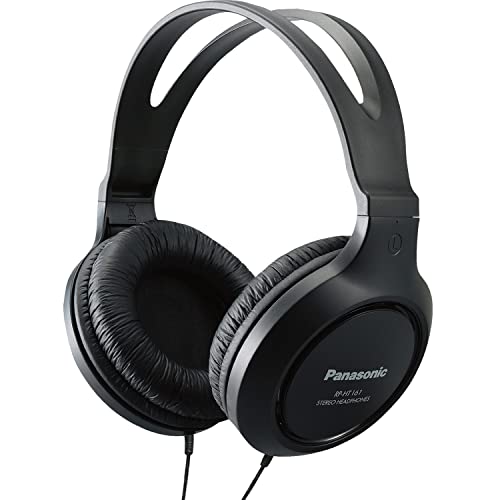 Panasonic Cuffie leggere sopra l'orecchio cablate cuffie con suono chiaro e XBS per bassi extra, cavo lungo, jack da 3,5 mm per telefoni e laptop  (nero)