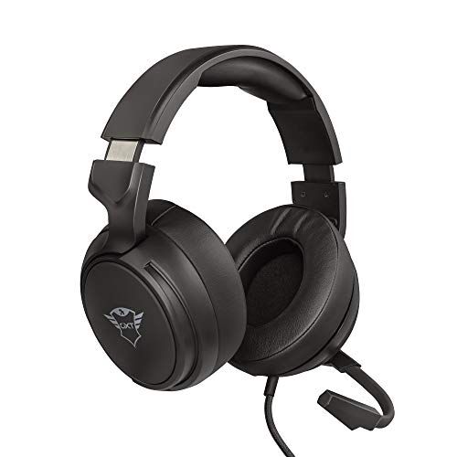 Trust Cuffie GXT 433 Pylo con Microfono a Scomparsa, Driver da 50 mm, 3.5 mm Jack, Filo, Over Ear, per PS4, PS5, Xbox Series X, PC, Xbox One, Switch, Nero, taglia unica