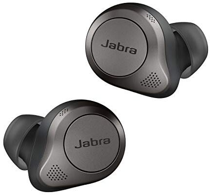 Jabra Elite 85t Auricolari Wireless Cancellazione attiva del rumore avanzata Lunga durata della batteria e altoparlanti potenti Custodia di ricarica wireless nero titanio