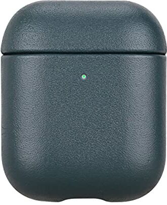 HAOBOBRO [Nappa Series] Cover AirPods Custodia in pelle per Apple AirPods 1 e AirPods 2 Realizzata a mano in vera pelle Protezione Full Body : Case Antiurto Verde